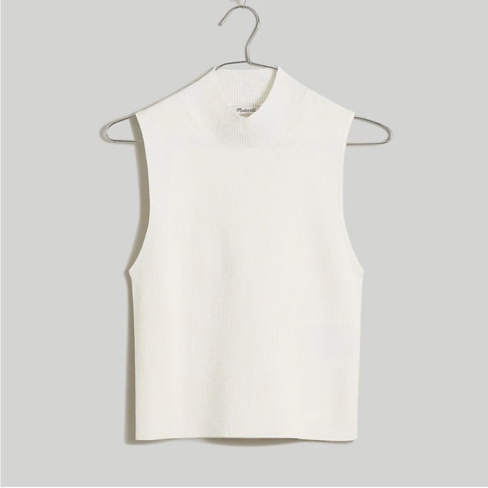 Madewell The Signature Knit Mockneck Sweater in Antique White Size XS
